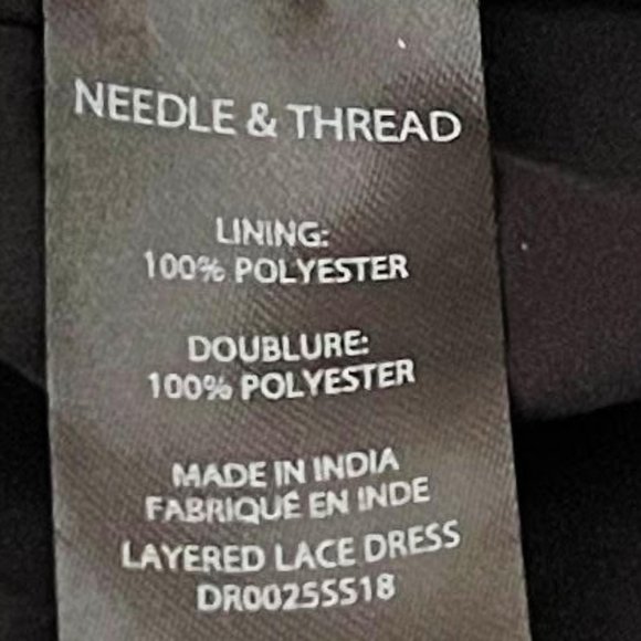 Needle & Thread Size 10 Black Spaghetti Strap Slip Dress - Picture 7 of 7